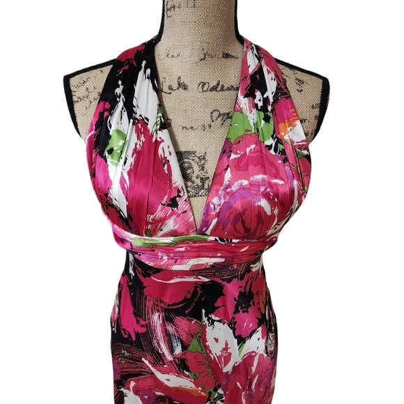 Laura Vann Silk Halter Floral Mini Dress - Small - Picture 2 of 10